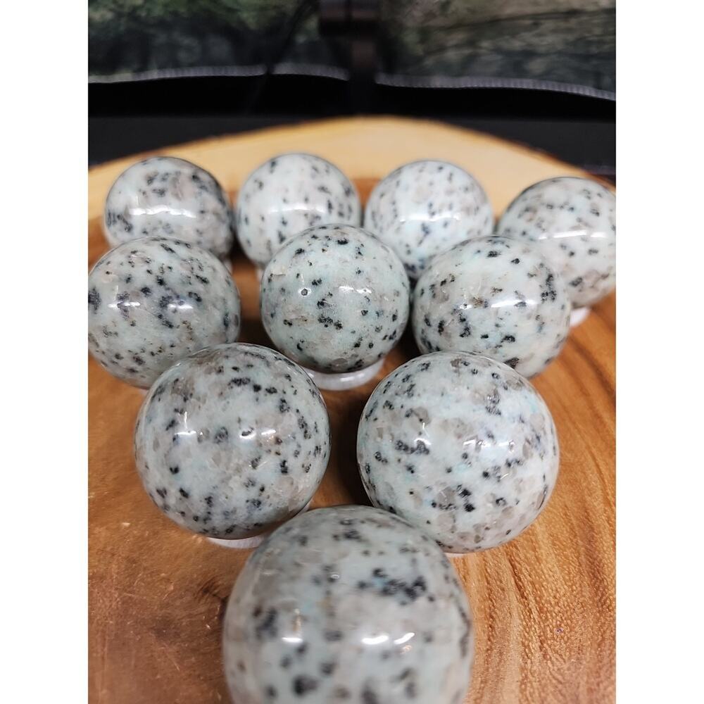 1each Natural Quartz Crystal Jasper Sphere Ball Healing 40mm W/ring Stand Random